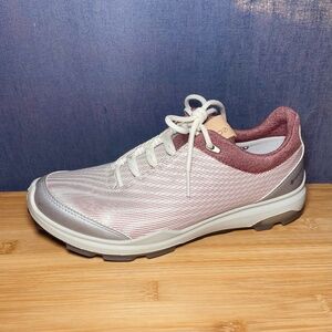 ECCO Biom Hybrid 3 GORE TEX Spikeless Golf Shoes Yak Leather 37 6 6.5 White/Pink